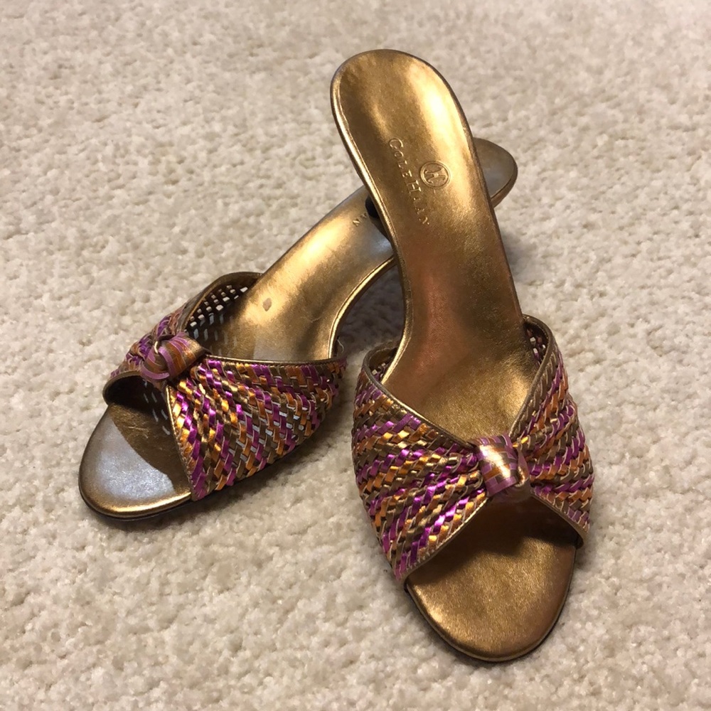 Cole Haan Pink & Orange Braided Sandal